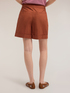 High-waisted cotton shorts image number 1