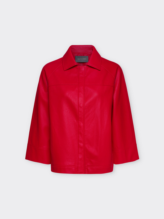 Jacke in A-Linie aus glänzendem Stoff