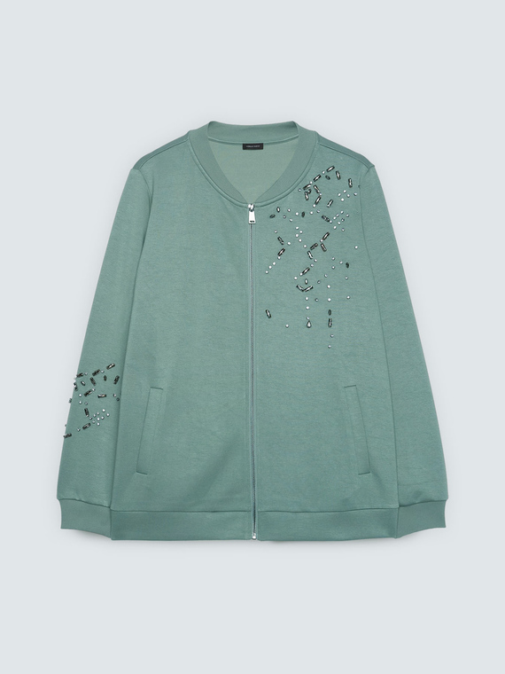 Felpa bomber con applicazioni luninose