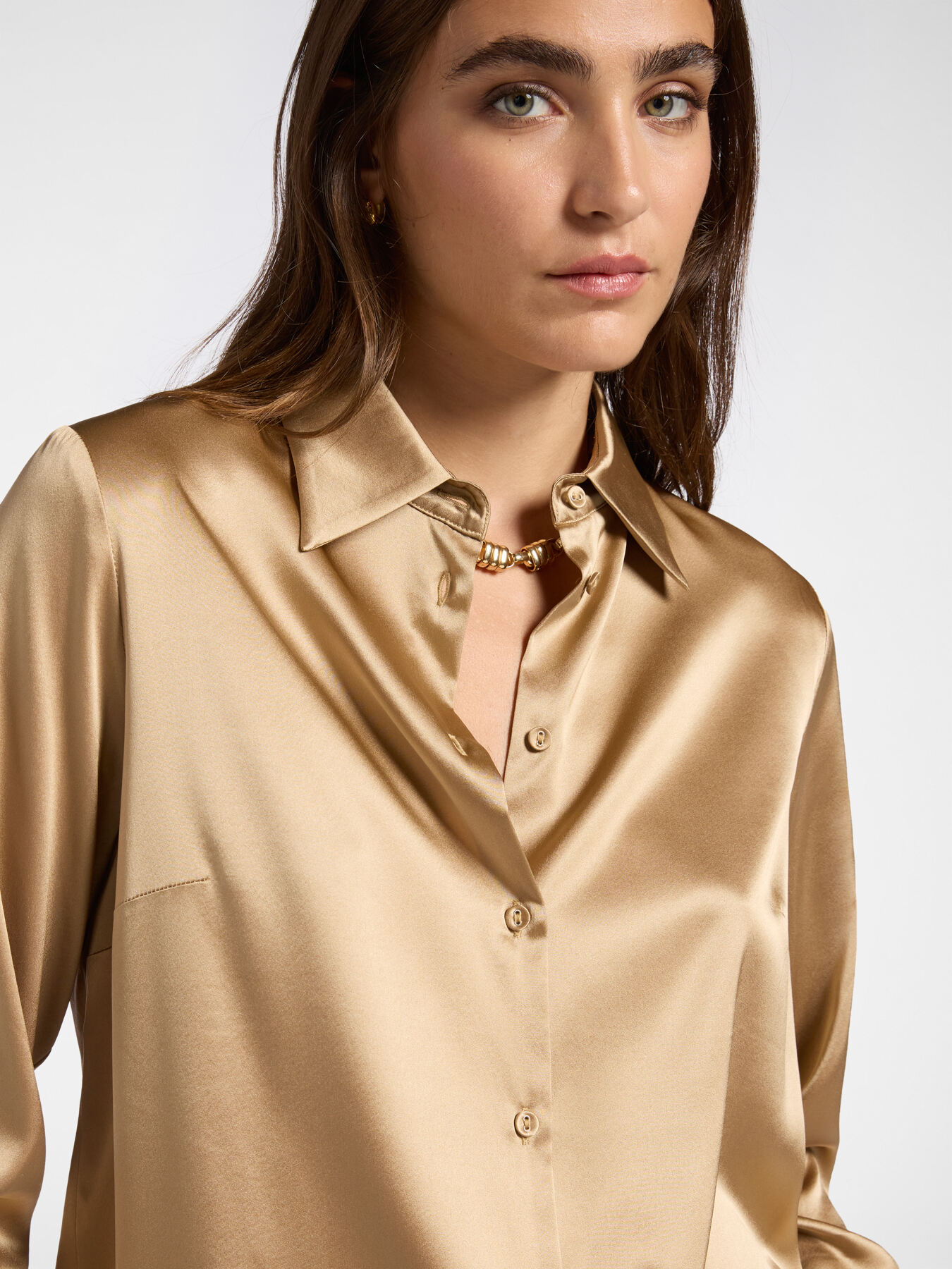 Stretch silk shirt image number 3