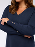 V-neck sweater with buttons on the cuffs image number 2