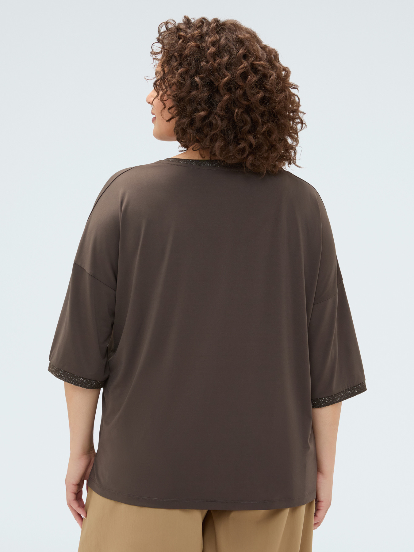 Jersey t-shirt with lurex trim image number 1