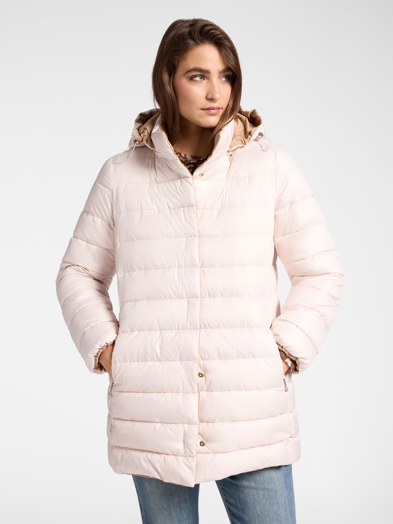 Wendbare Daunenjacke aus wasserabweisendem Nylon image number 4