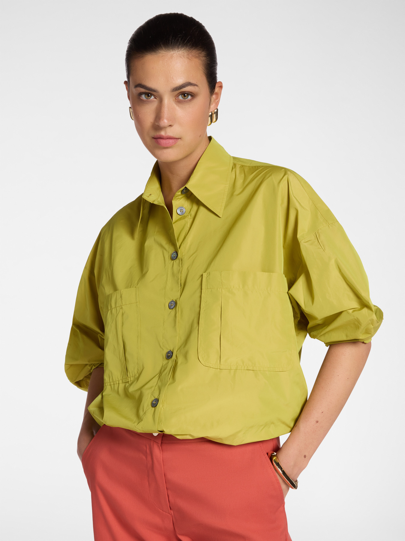 Taffeta shirt with pockets image number 0