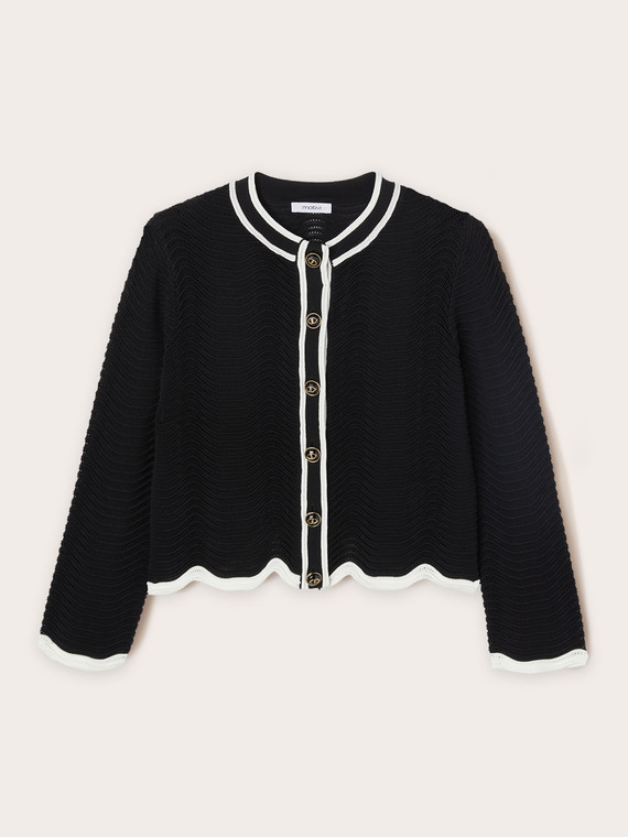 Cardigan in maglia punto mosso