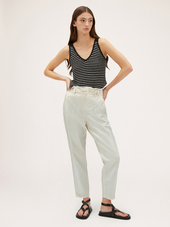 Laminated paperbag jeans