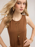 Top with integrated tassel necklace image number 3