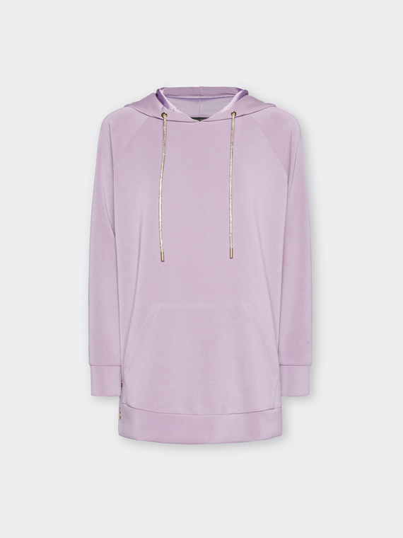 Sweat &agrave; capuche en modal m&eacute;lang&eacute;