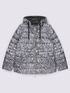 Reversible down jacket with removable hood image number 5