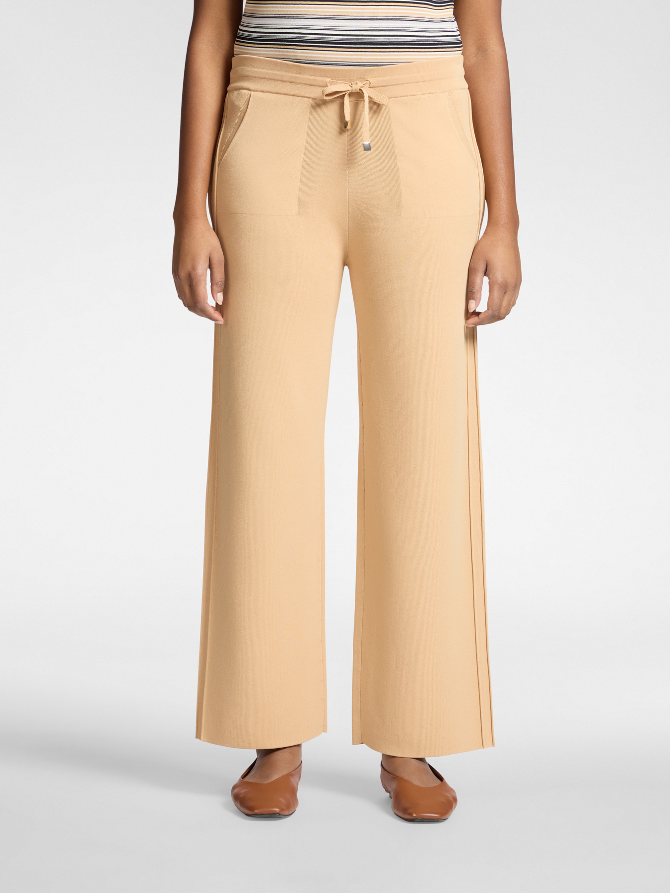 Pantalon palazzo m&eacute;lange viscose image number 2