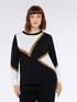 Color block crew neck sweater image number 0