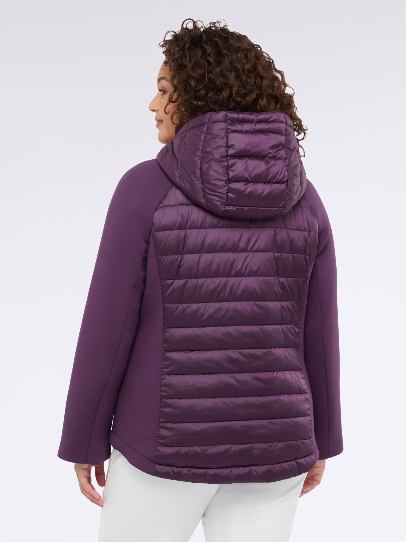 Lightweight dual-material down jacket image number 1