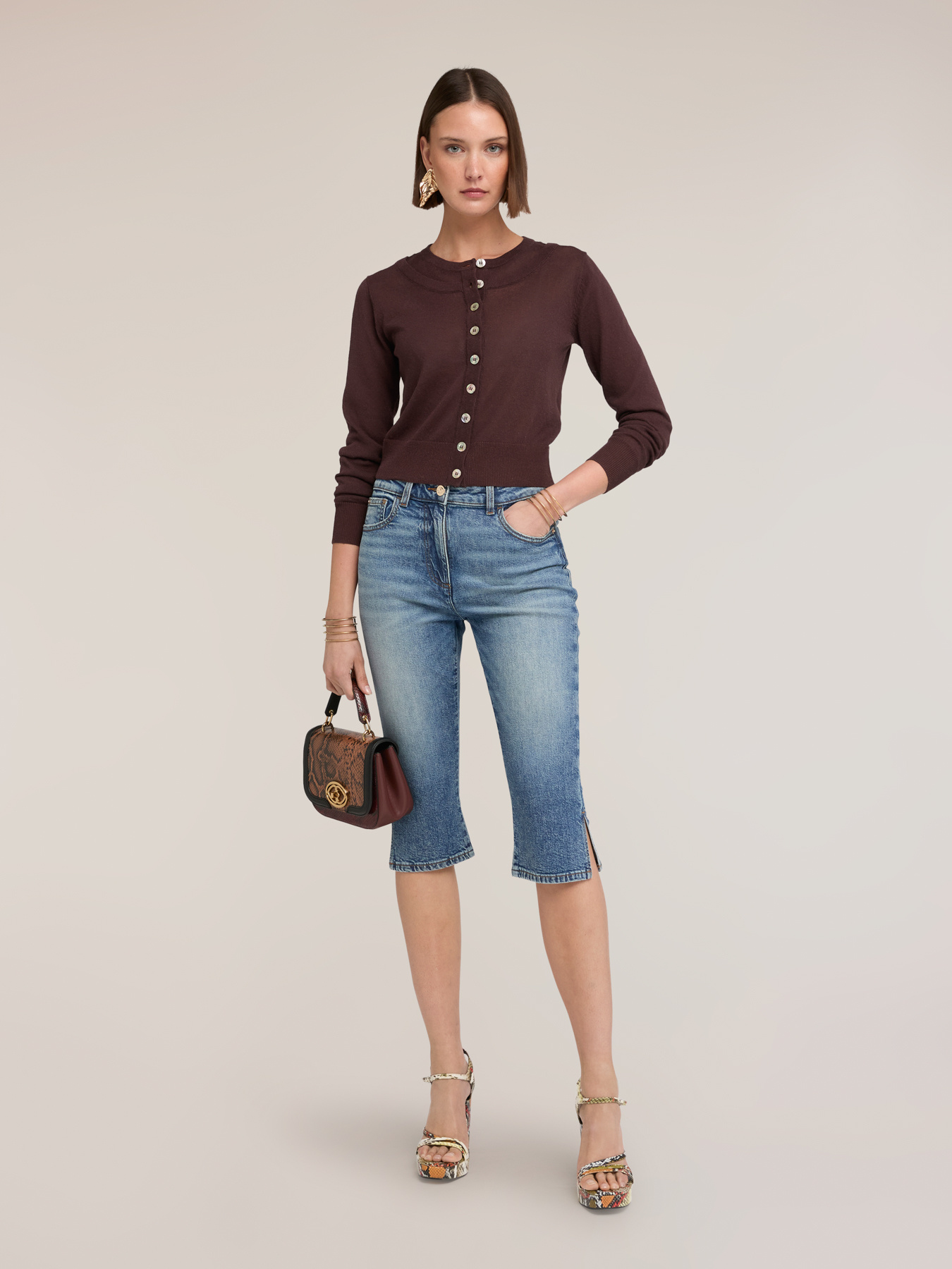 Linen blend cardigan image number 3