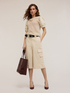 Openwork sweater with poplin sleeves image number 1