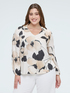 Satin blouse with floral print image number 0