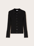 Rib knit cardigan with collar image number 4
