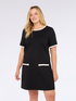 Dress with contrasting trim and pockets image number 3