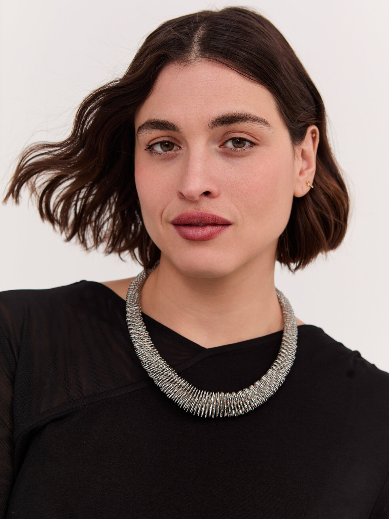 Collana a spirale argentata image number 0