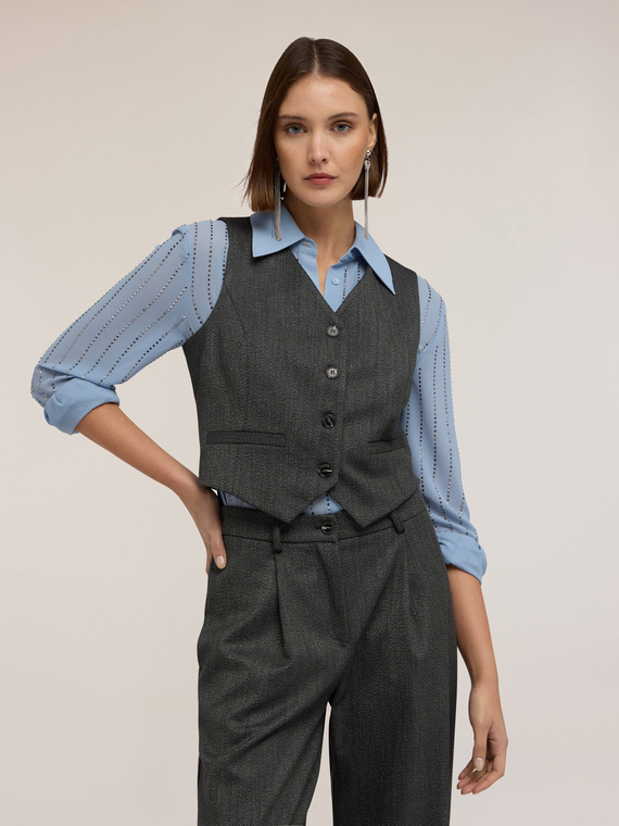 Gilet sartoriale con bottoni e fodera