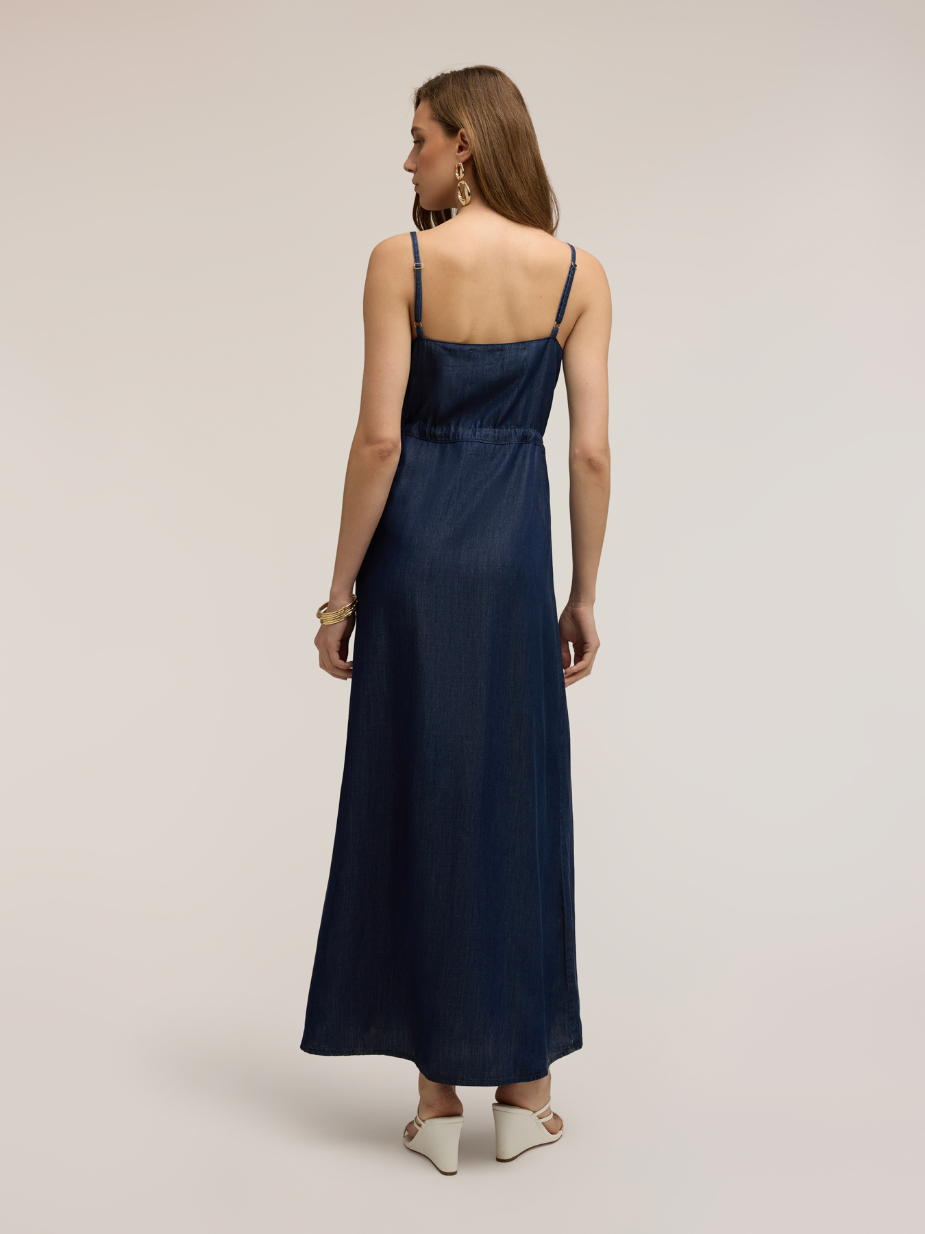 Rochie lungă din denim lyocell image number 1