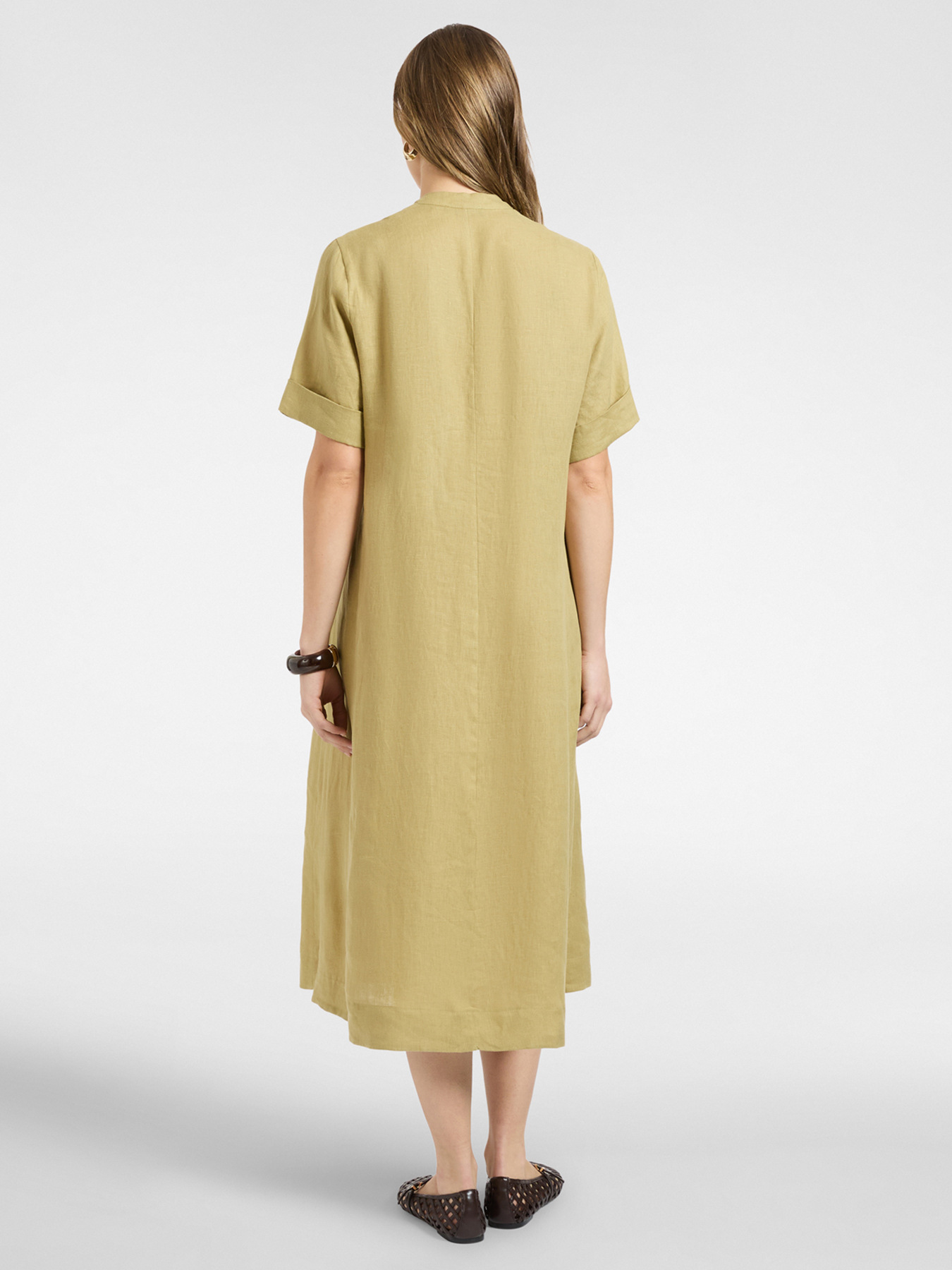 Leinenkleid mit V-Ausschnitt image number 1