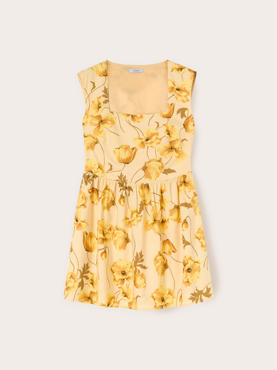 Mini robe en popeline à motif floral