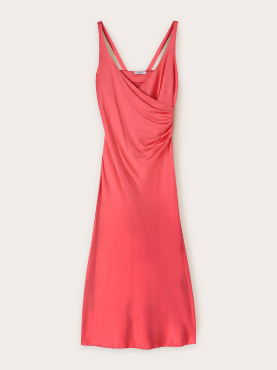 Wickelkleid aus Stretch-Satin