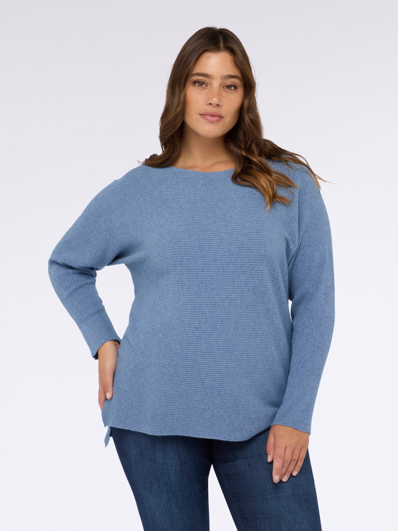 Viscose blend sweater with boat neckline image number 0