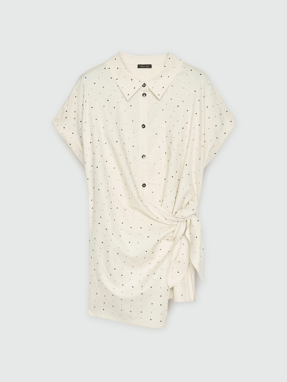 Camicia con borchie e nodo laterale