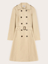Mixed cotton drill trench coat with double belt image number 7