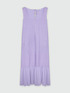 Vestito lungo smanicato in lino con balza al fondo image number 5