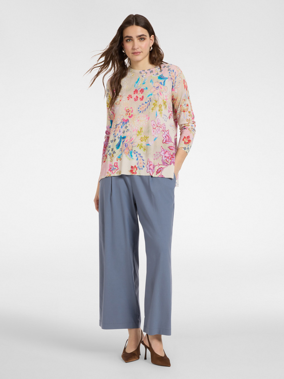 Pantalon large &agrave; plis