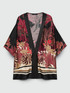 Kimono stampa foliage burgundy image number 4