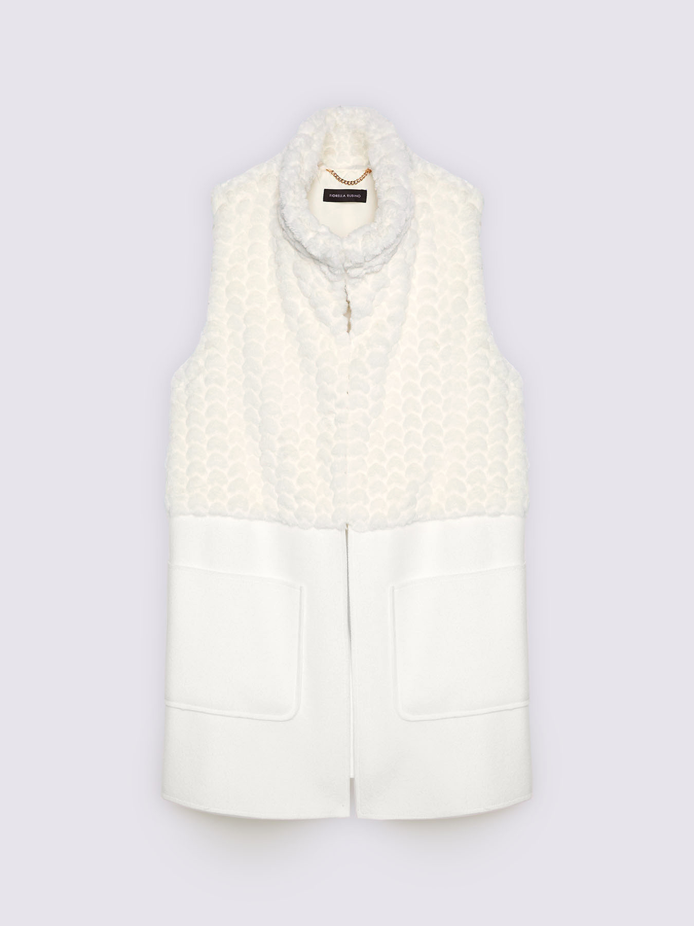 Gilet long en double tissu image number 4