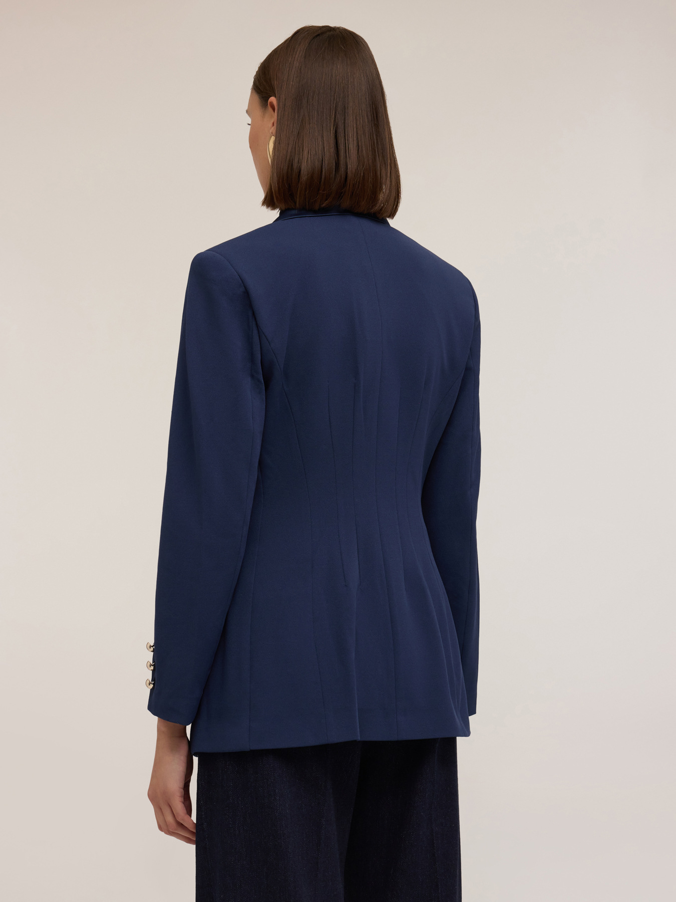 Einreihiger Blazer mit Satin-Eins&auml;tzen image number 1