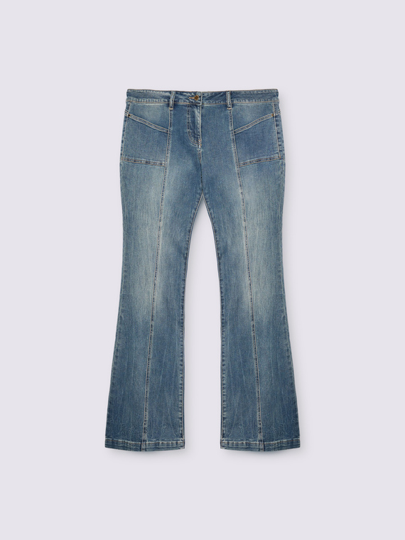 Flare jeans with used effect