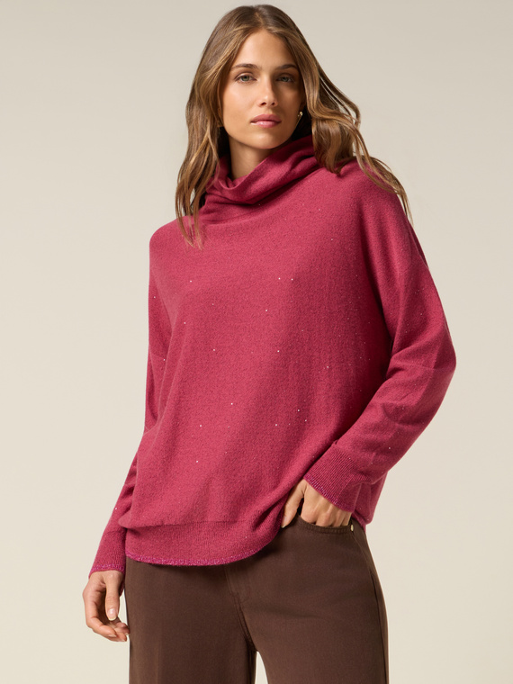 Dolcevita misto cashmere con paillettes