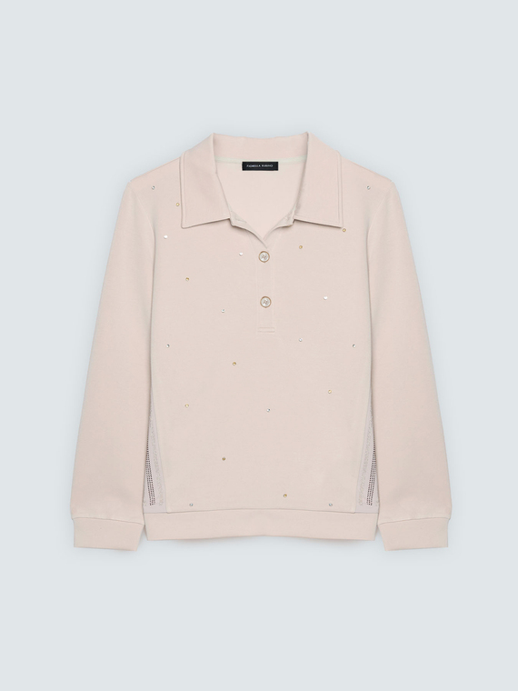 Felpa polo con applicazioni luminose