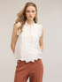 Blusa in mussola con volant image number 0