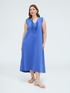 Robe longue avec d&eacute;collet&eacute; en V image number 3