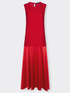Robe flare longue en cady et envers satin image number 4