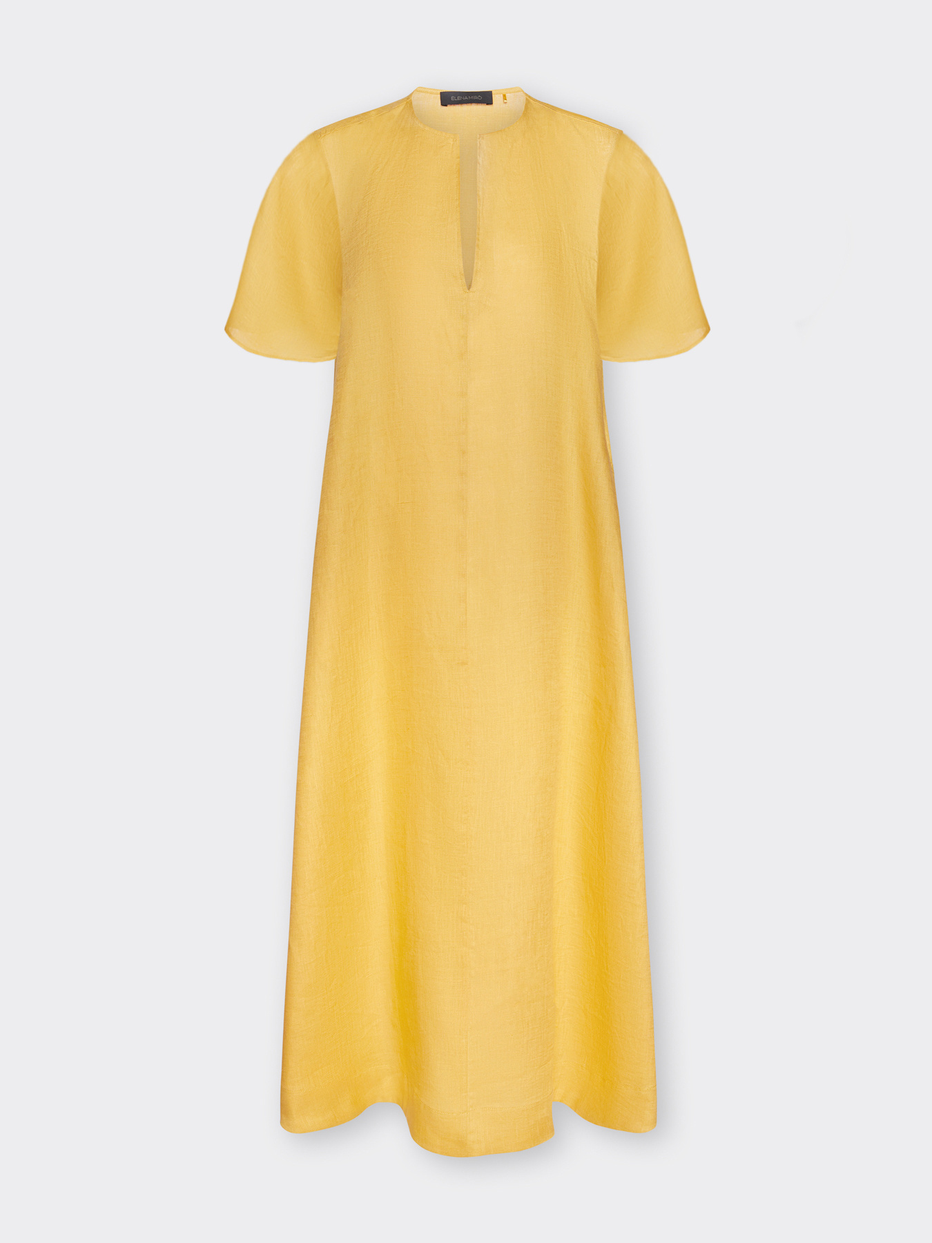 Langes Leinenkleid mit V-Ausschnitt image number 4