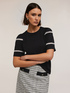 T-shirt with embroidered sleeves image number 2
