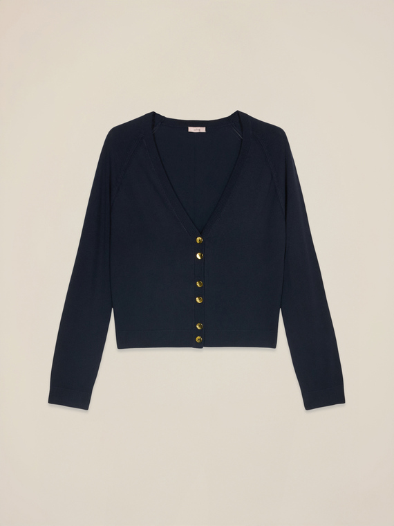 Cardigan scollo a V misto viscosa