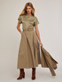 Blusa bimaterica con colletto alla coreana image number 3