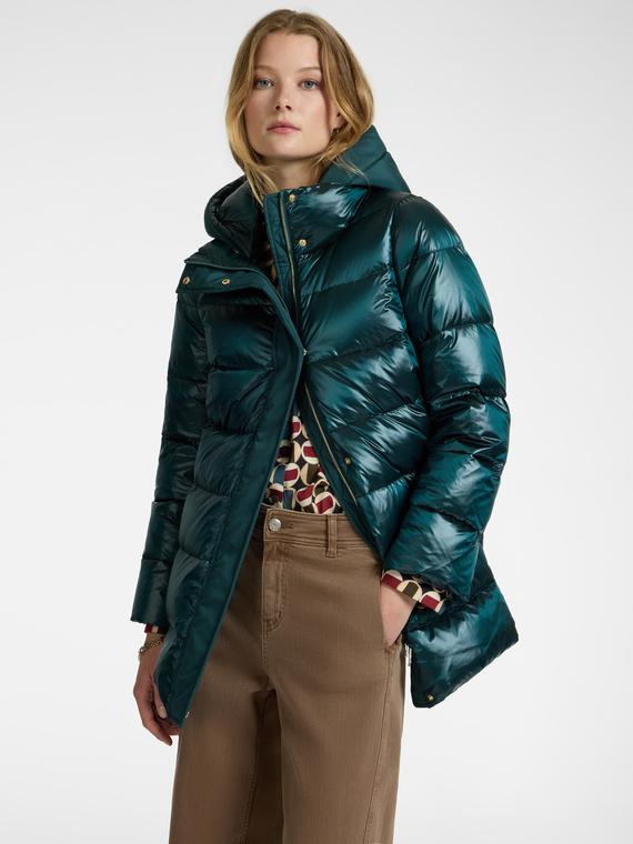 Down jacket with hood