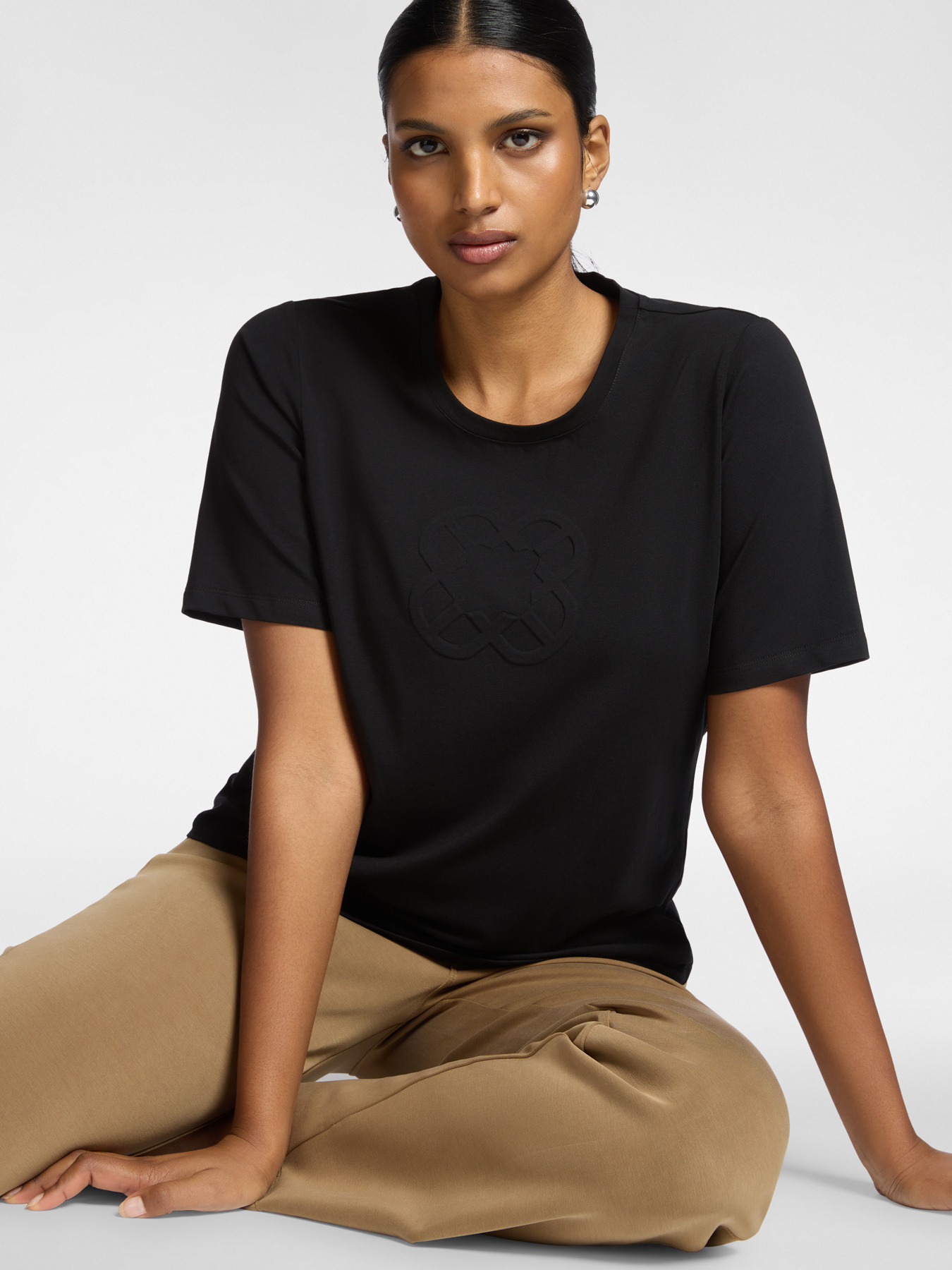 T-shirt in cotone con ricamo Monogram image number 0