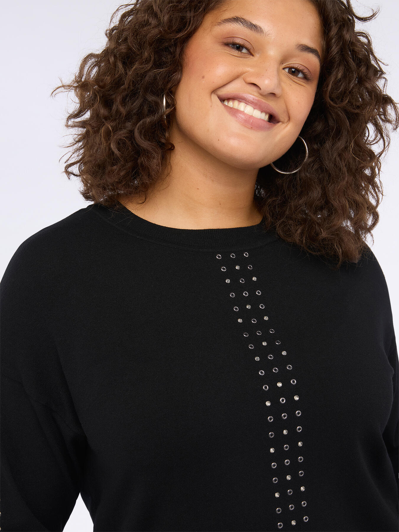 Sweater with glittery appliqués image number 3