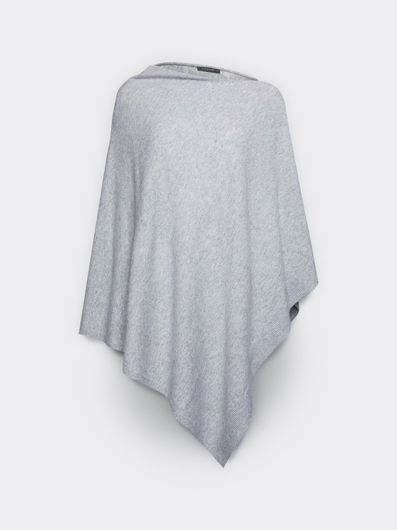 Asymmetrical wool cape