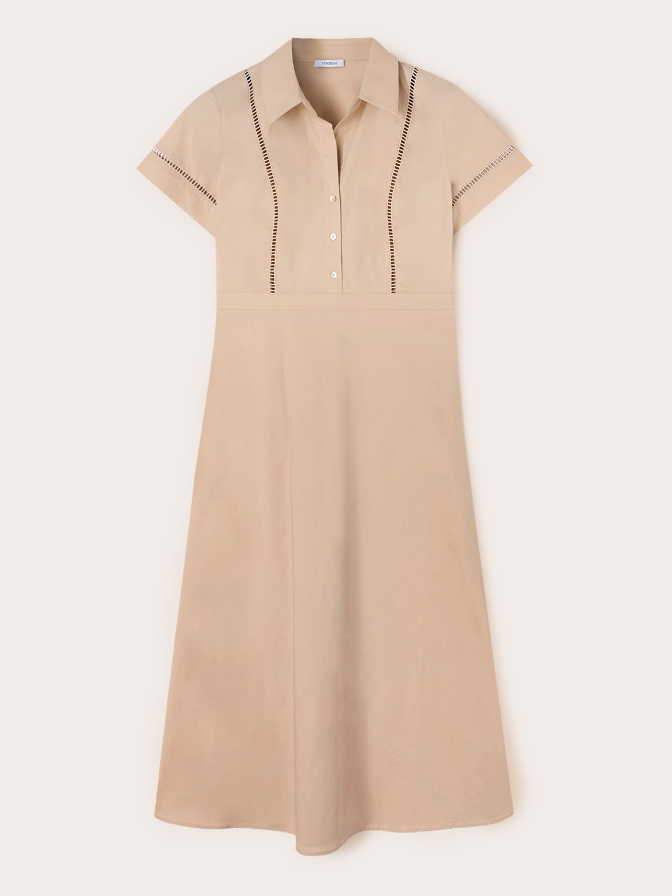 Vestito chemisier con ajour&eacute; image number 4